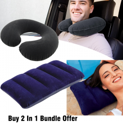 Buy 2 In 1 Bundle Offer, Intex Inflatable Travel Pillow.33cm x 25cm x 8cm, Intex Inflatable Pillow 19 cm x 13 cm x 4 cm,  68675